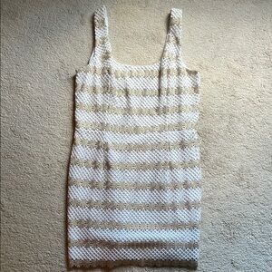 Lilly Pulitzer Sequin Sheath Mini Dress in White and Gold